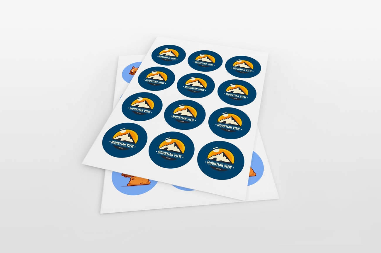 הדפסה על מדבקות עגולות.