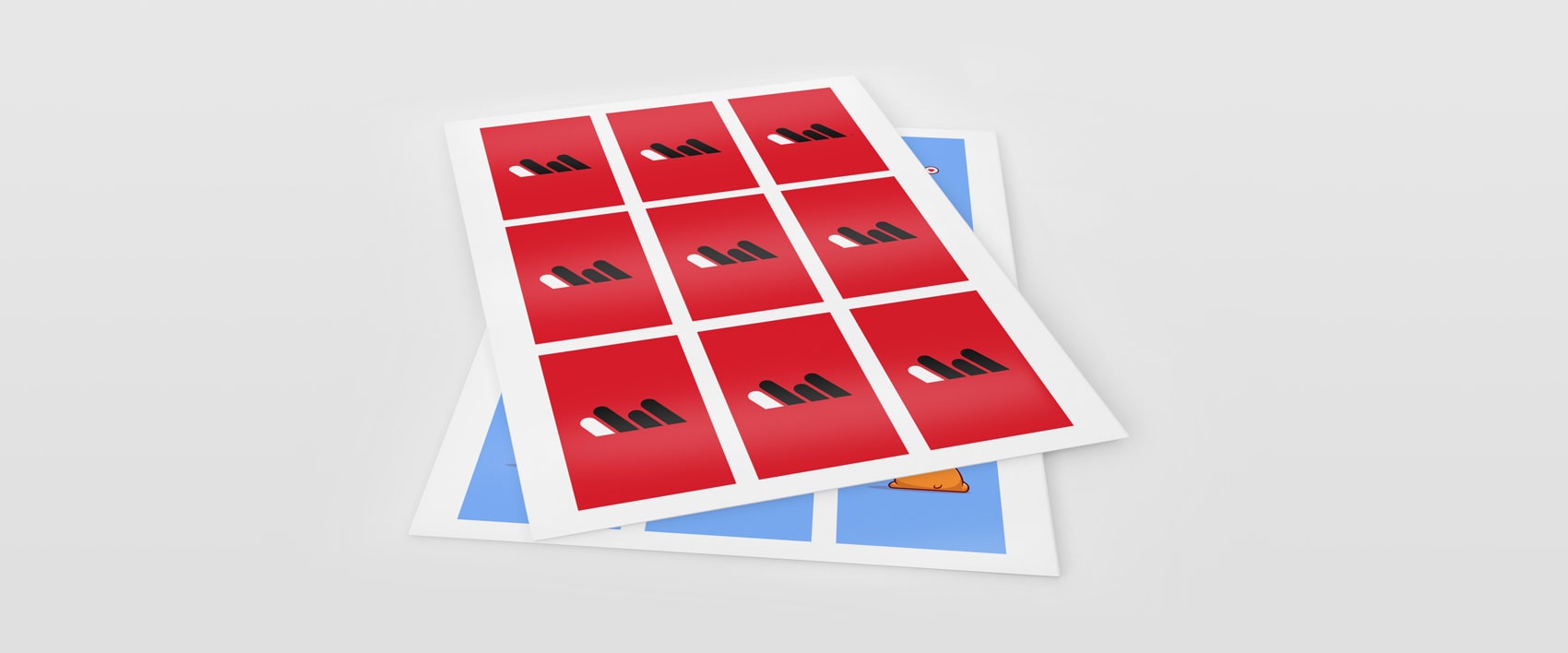 הדפסה על מדבקות מלבניות.